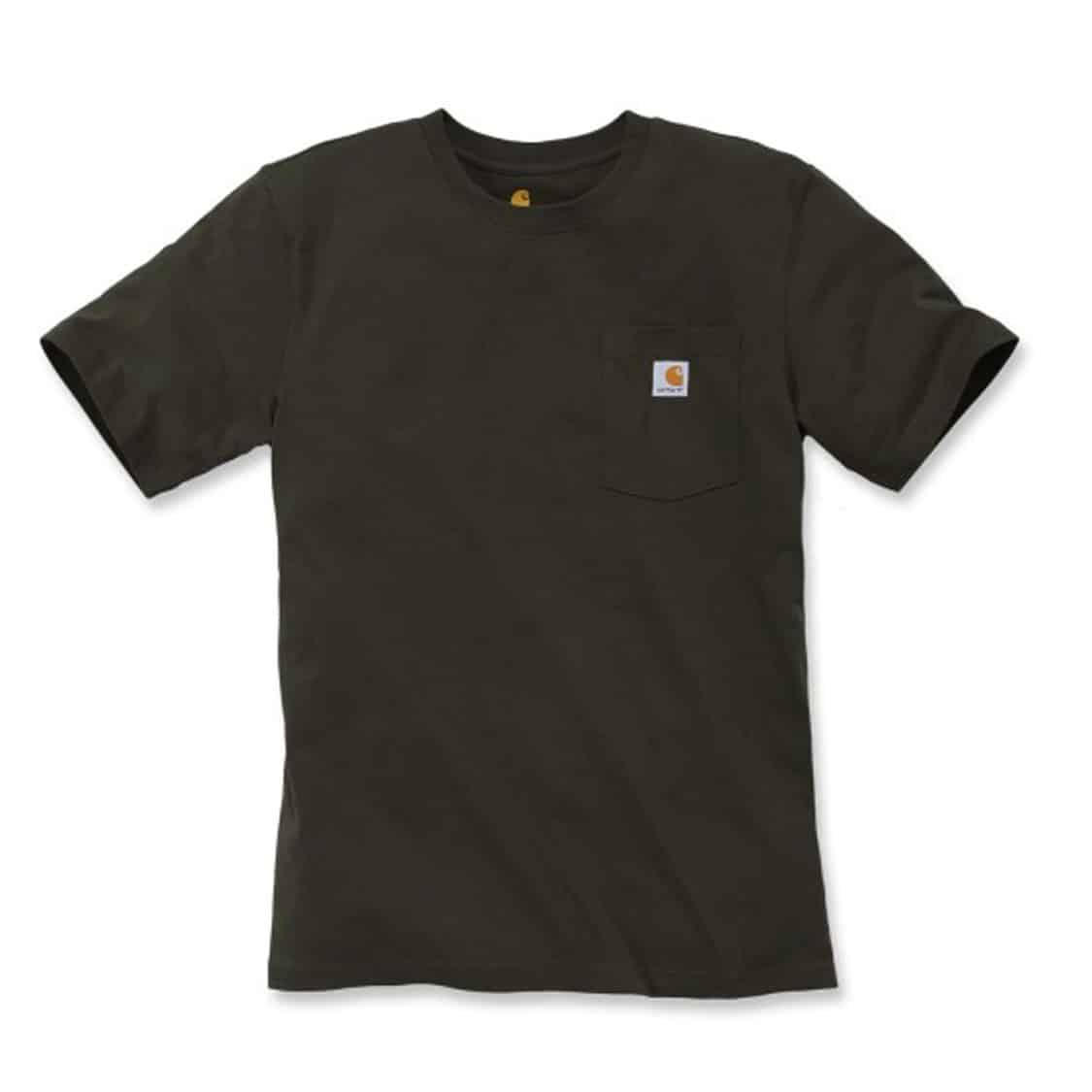 T-shirt de travail manches courtes poche Carhartt noir vue de face