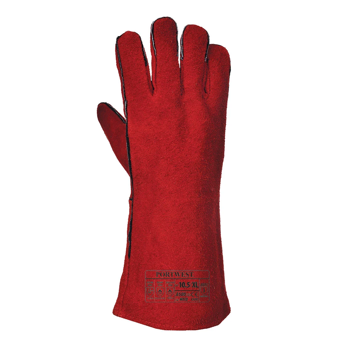 Gants de soudeur cuir Portwest vue de dessus