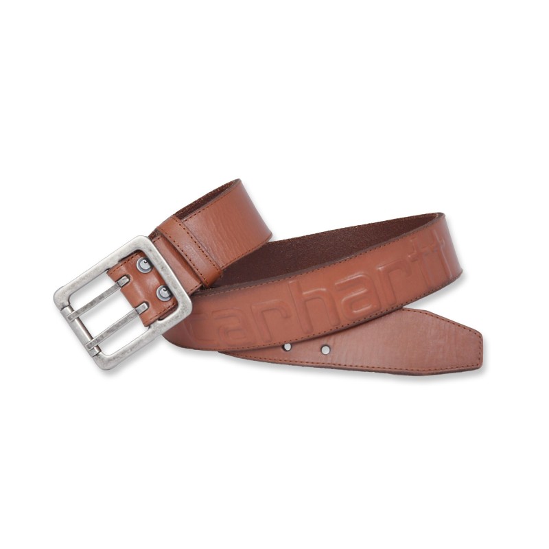 Ceinture en cuir logo Carhartt marron