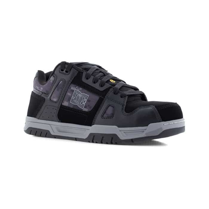 Chaussures de Sécurité Noir Gris S3S Stag Work DC Shoes vue de trois quarts droit