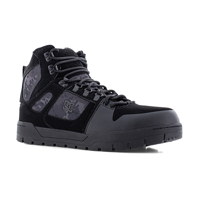 Chaussures de Sécurité montantes Noir S3S Waterproof Pure Safety DC Shoes vue de trois quarts gauche noir