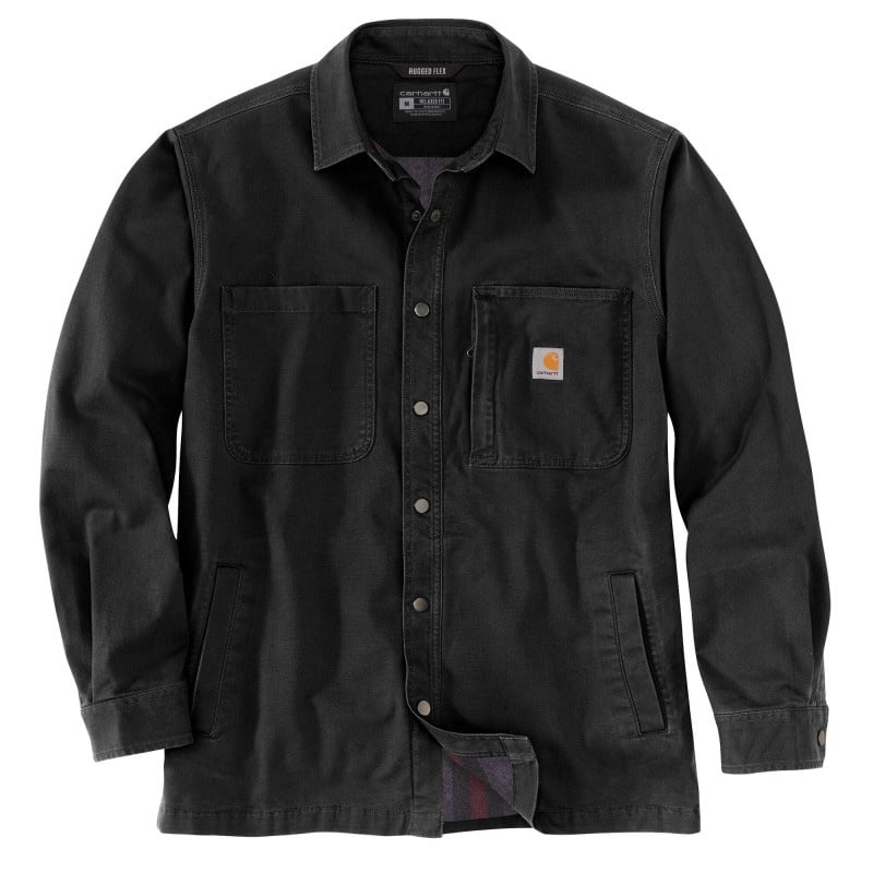 Chemise de travail Carhartt en toile vue de face noir