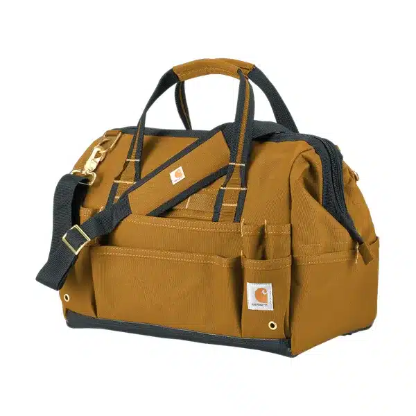 Sac a outils Carhartt 20 litres avec 30 poches vue de cote gauche marron