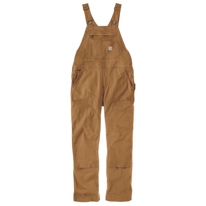 Salopette de travail femme en coton stretch Carhartt marron vue de face