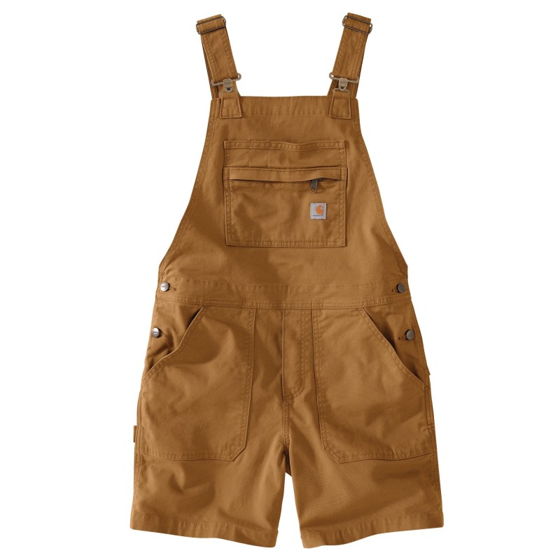 Salopette short de travail femme en toile coton Carhartt vue de face