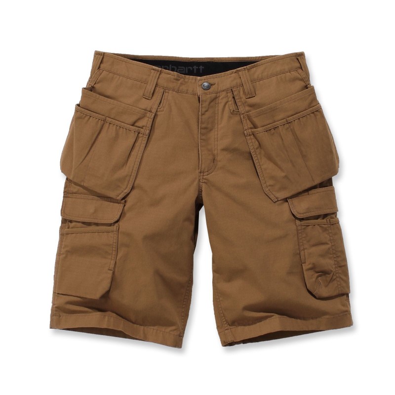 Short de travail multipoches Carhartt Steel vue de face marron