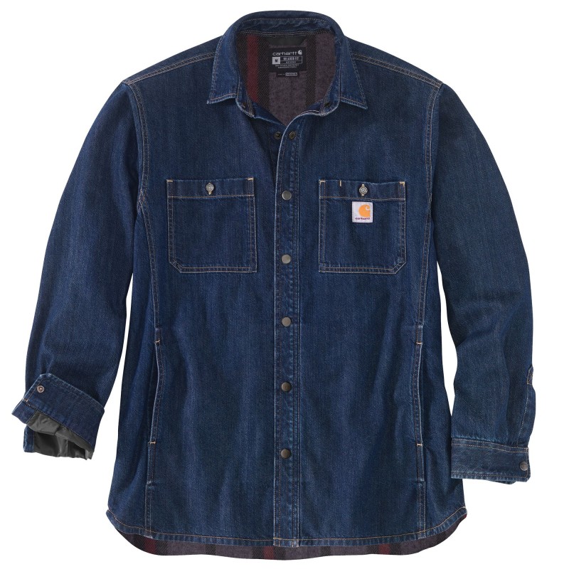 Surchemise en jean doublée polaire Carhartt vue de face