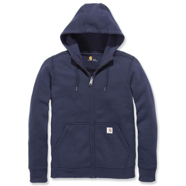 Sweat à capuche zippé de travail femme Clarksburg Carhartt bleu marine vue face