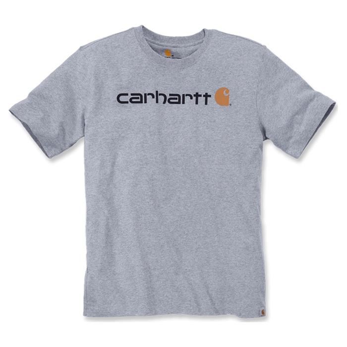 T-shirt de travail manches courtes Core logo Carhartt gris chine vue de face